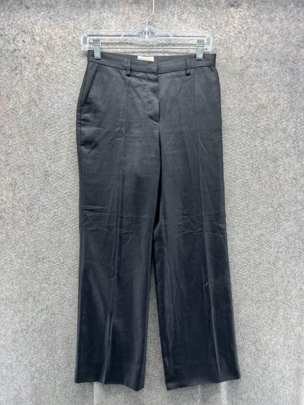 Emporio Armani Pants Womens 38 Black Wool Twill Dress Trousers Made In Italy